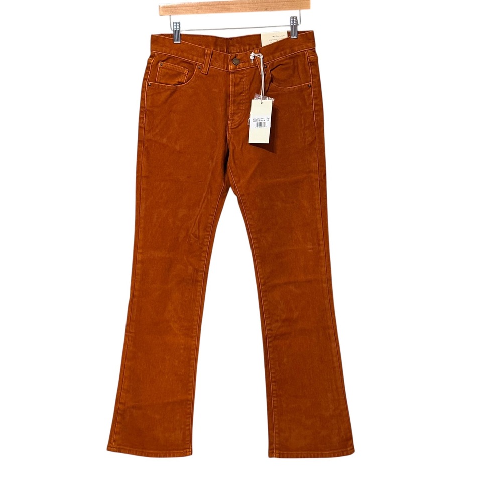 Mnml B577 Suede Flare Denim Rust Orange Mens Size 28 M2023-D198-RST-28 NWT